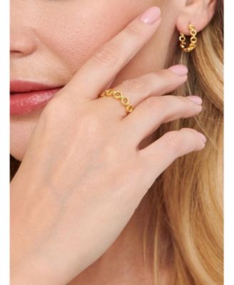 Cable Link Ring in Gold Plated Sterling Silver, Size 8