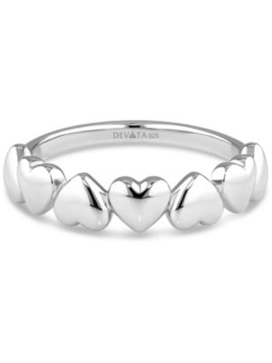 Sweet Heart Ring in Rhodium Plated Sterling Silver, Size 7