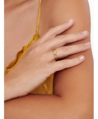 Love Knot Ring in Gold Plated Sterling Silver, Size 6