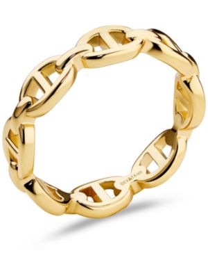 Mariner Link Ring in Gold Plated Sterling Silver, Size 7