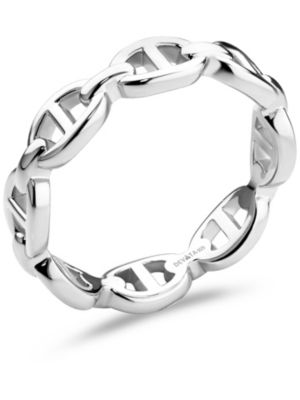 Mariner Link Ring in Rhodium Plated Sterling Silver, Size