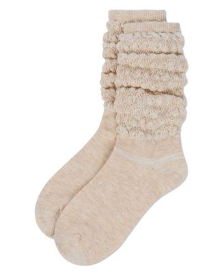 Women's Contessa Loose Knit Slub Extended Crew Socks