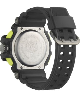Men's Combat Digital Black Silicone Strap Watch, 50mm