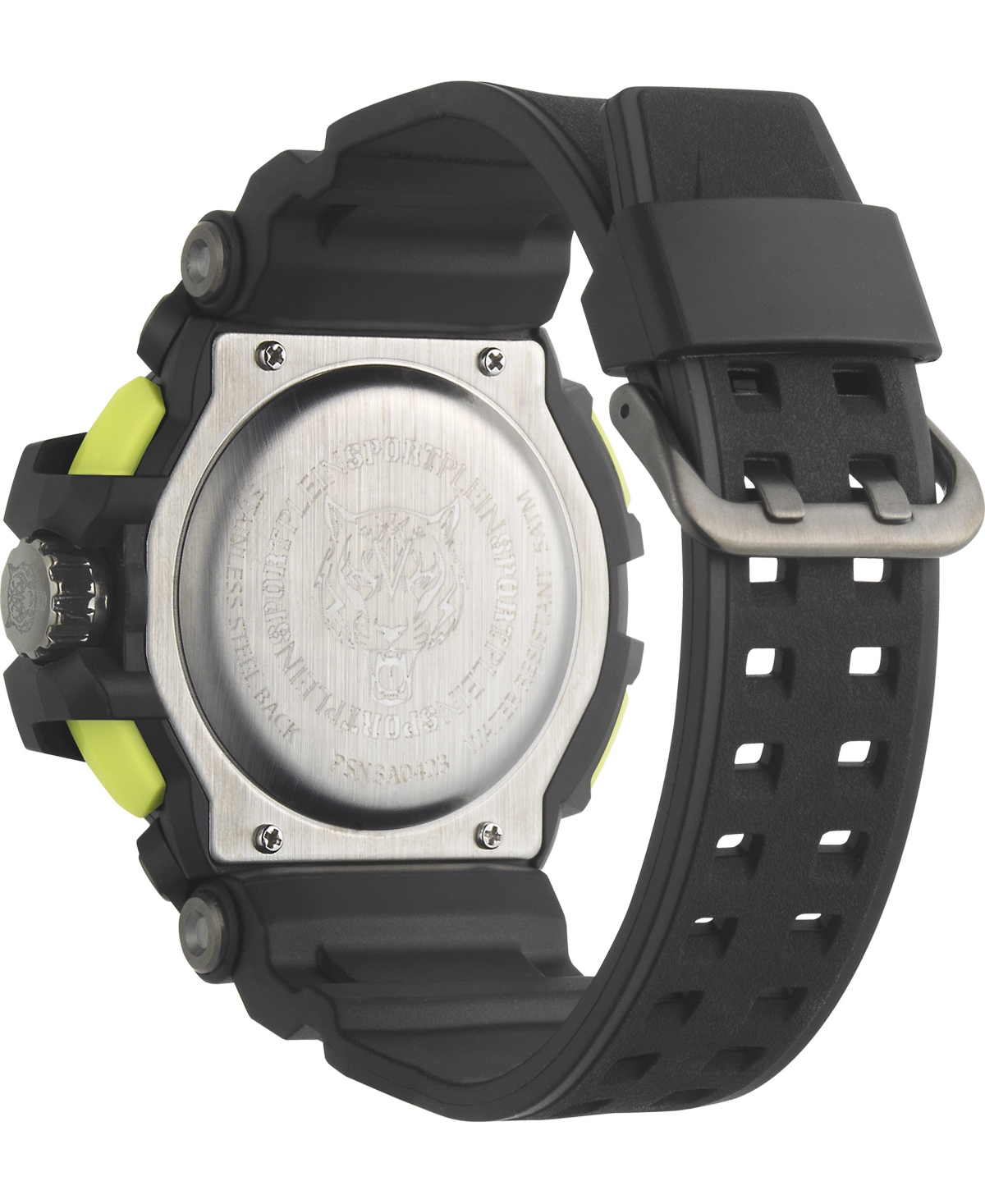 Plein Sport Mens Combat Digital Black Silicone Strap 50MM
