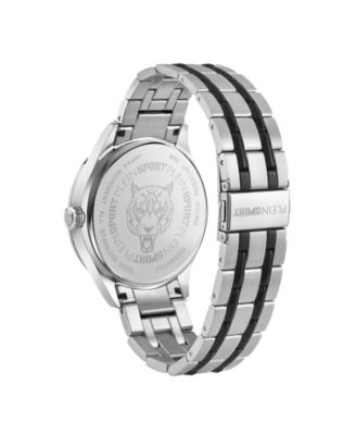 Men's Lineman 3 Hand Quartz Two Tone Bracelet Watch, 45mm