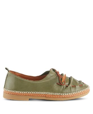 BERNA Leather Slip-On Shoes with Elastic Vamp and Whip-Stitched Details