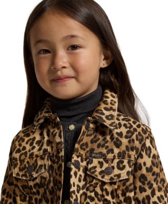 Girls' 2T-6X Leopard-Print Trucker Jacket
