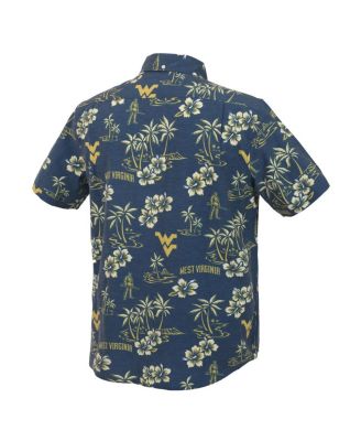 Men's Navy West Virginia Mountaineers Kekai Classic Tri-Blend Button-Down Shirt