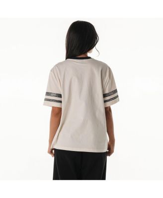 Women's Cream Pittsburgh Steelers Vintage Drop Shoulder Oversized Boyfriend T-Shirt