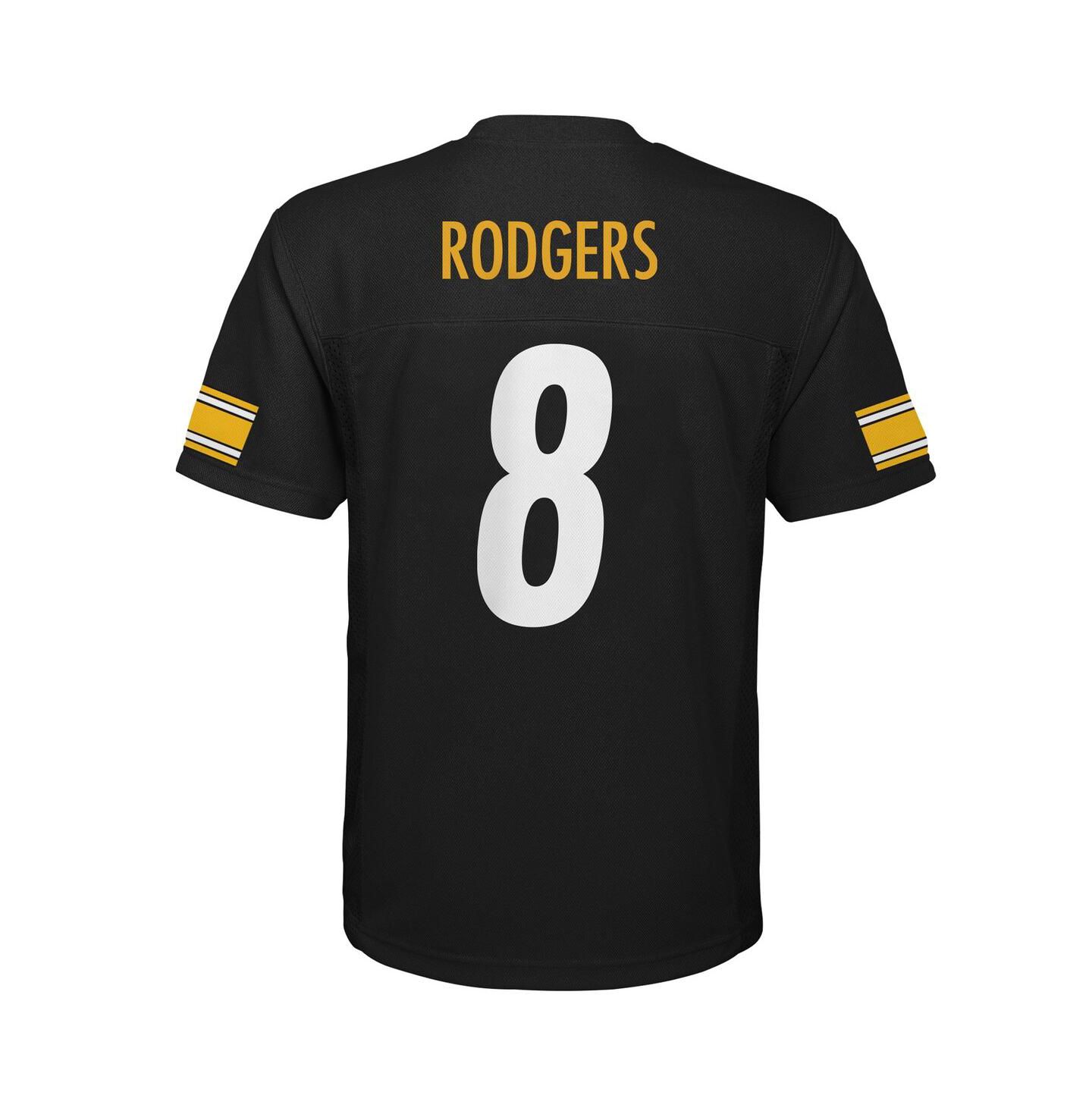 Детский топ Outerstuff Aaron Rodgers Black Pittsburgh Steelers Replica Player Jersey — фото 2