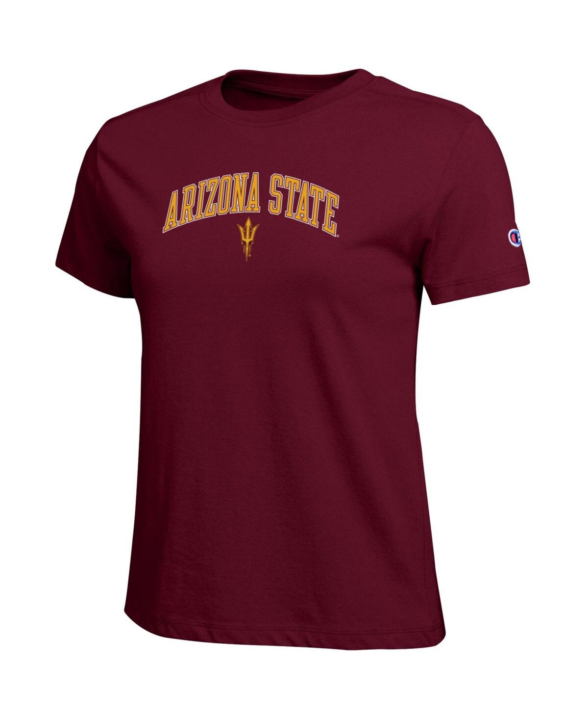 Champion Women's Maroon Arizona State Sun Devils Arched Over Logo T-shirt In Burgundy