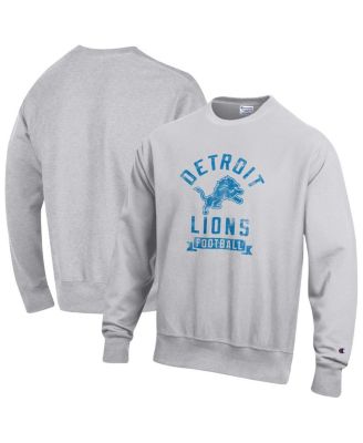 Champion - Men's Heather Gray Detroit Lions Reverse Weave Fleece Pullover Sweatshirt