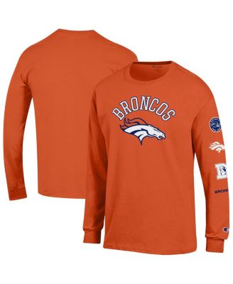 Champion - Men's Orange Denver Broncos Seal Long Sleeve T-Shirt
