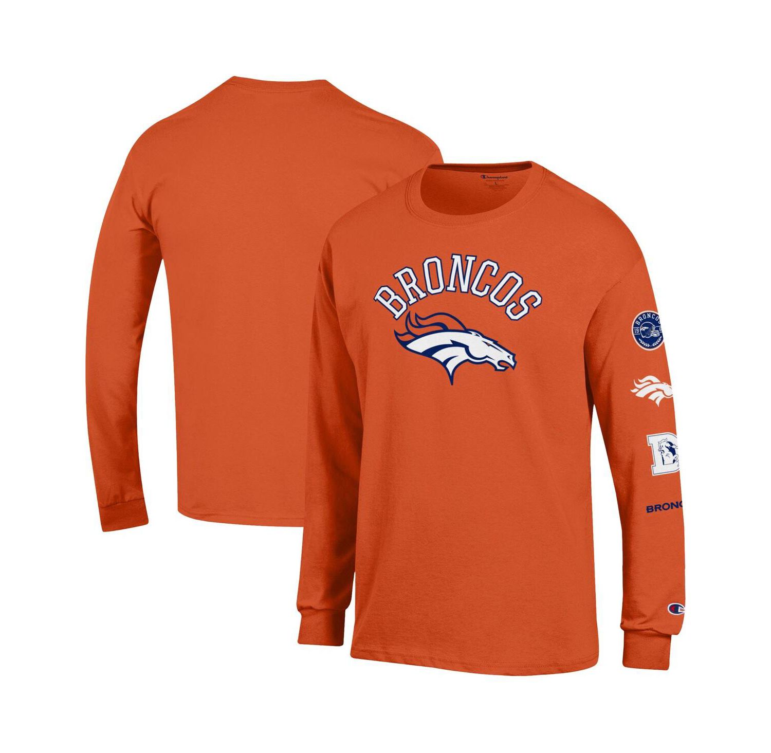 Men's Orange Denver Broncos Seal Long Sleeve T-Shirt