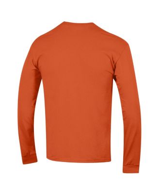Men's Orange Miami Hurricanes Arch Over Logo 2-Hit Long Sleeve T-Shirt