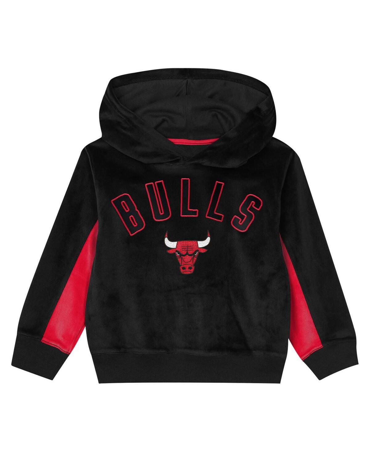 Outerstuff Preschool Black Chicago Bulls Velour Hoodie In Black