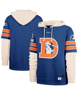 '47 Brand - Men's Blue Denver Broncos Throwback Split Zone Cornerback Duo Hoodie