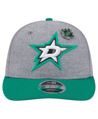 Men's Kelly Green/Green Dallas Stars Wool Pin Low Profile 9FIFTY Snapback Hat