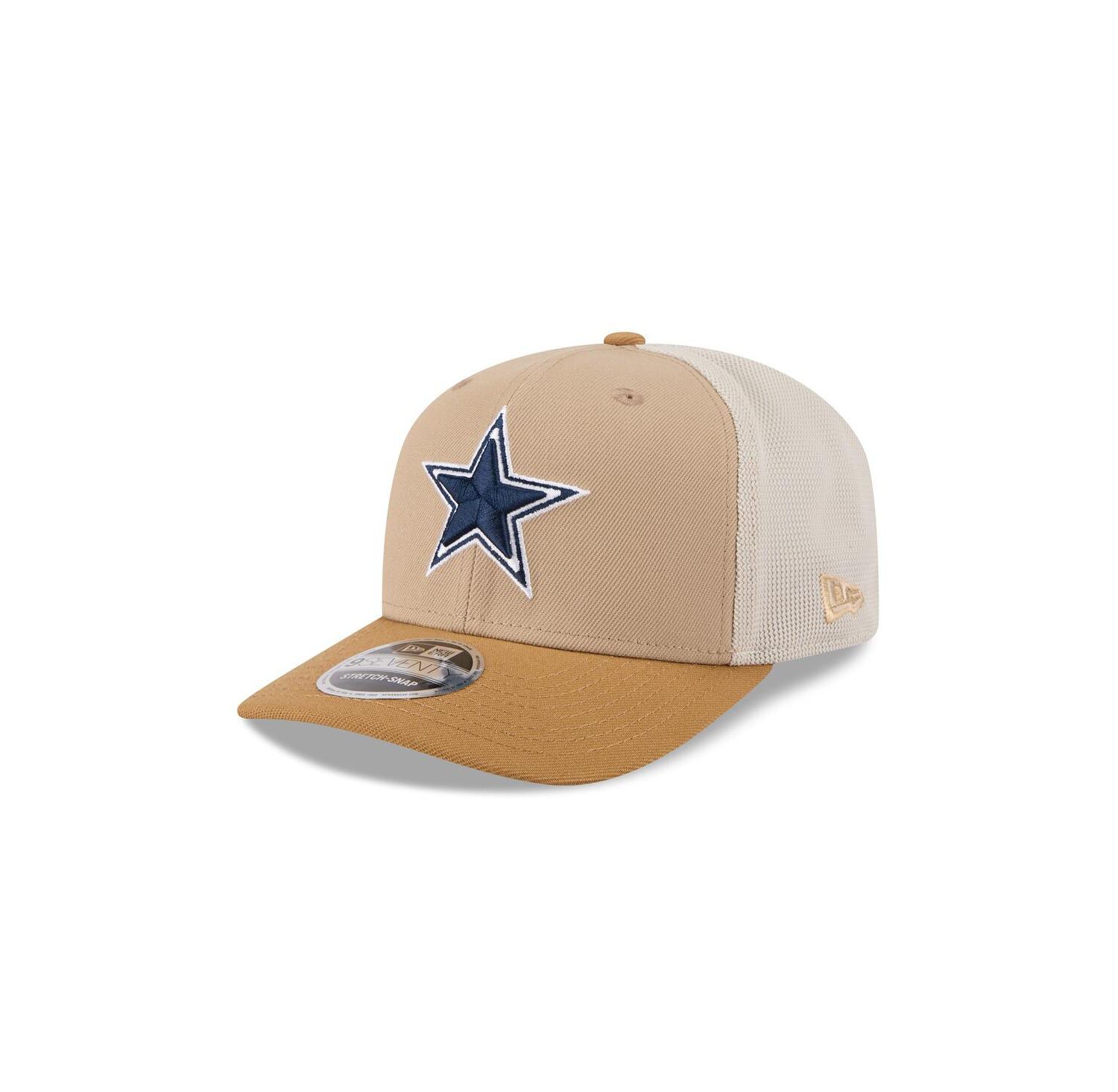 Men's Light Beige Dallas Cowboys Two-Tone Trucker 9SEVENTY Adjustable Hat