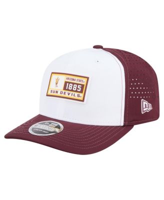 New Era - Men's White/Maroon Arizona State Sun Devils Perforated Patched 9SEVENTY Adjustable Hat
