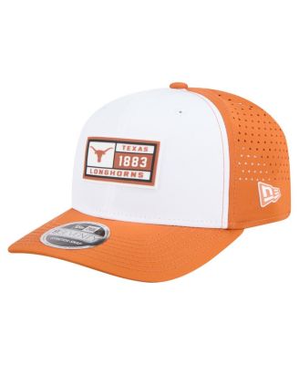New Era - Men's White/Texas Orange Texas Longhorns Perforated Patched 9SEVENTY Adjustable Hat