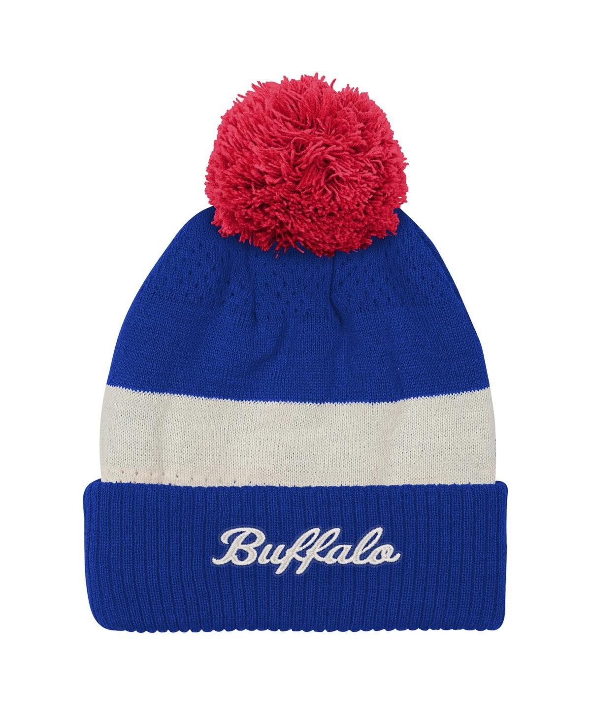 Outerstuff Big Boys And Girls Royal Buffalo Bills Modern Fan Cuffed With Pom Knit Hat In Blue