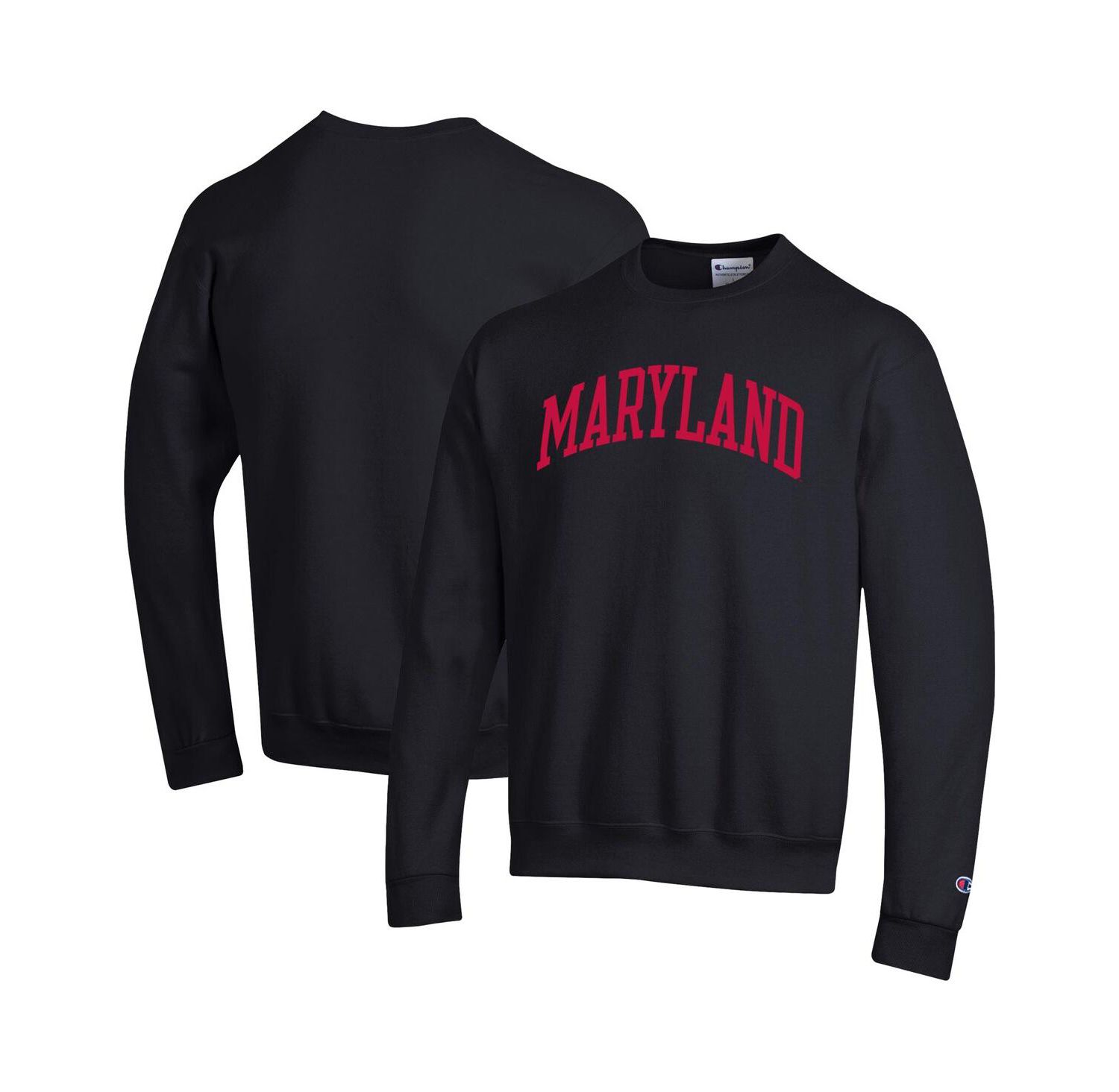 Men's Black Maryland Terrapins Basic Arch Fleece Pullover Sweatshirt