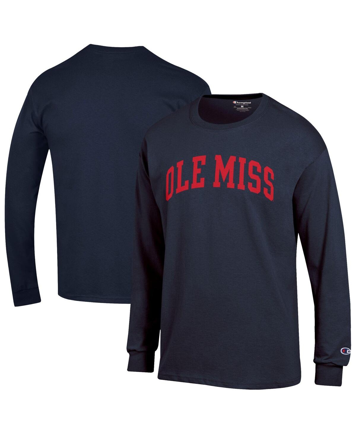 Champion Men's Navy Ole Miss Rebels Basic Arch Long Sleeve T-Shirt - Navy