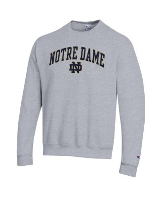 Men's Heather Gray Notre Dame Fighting Irish Arch Over Logo Pullover Sweatshirt