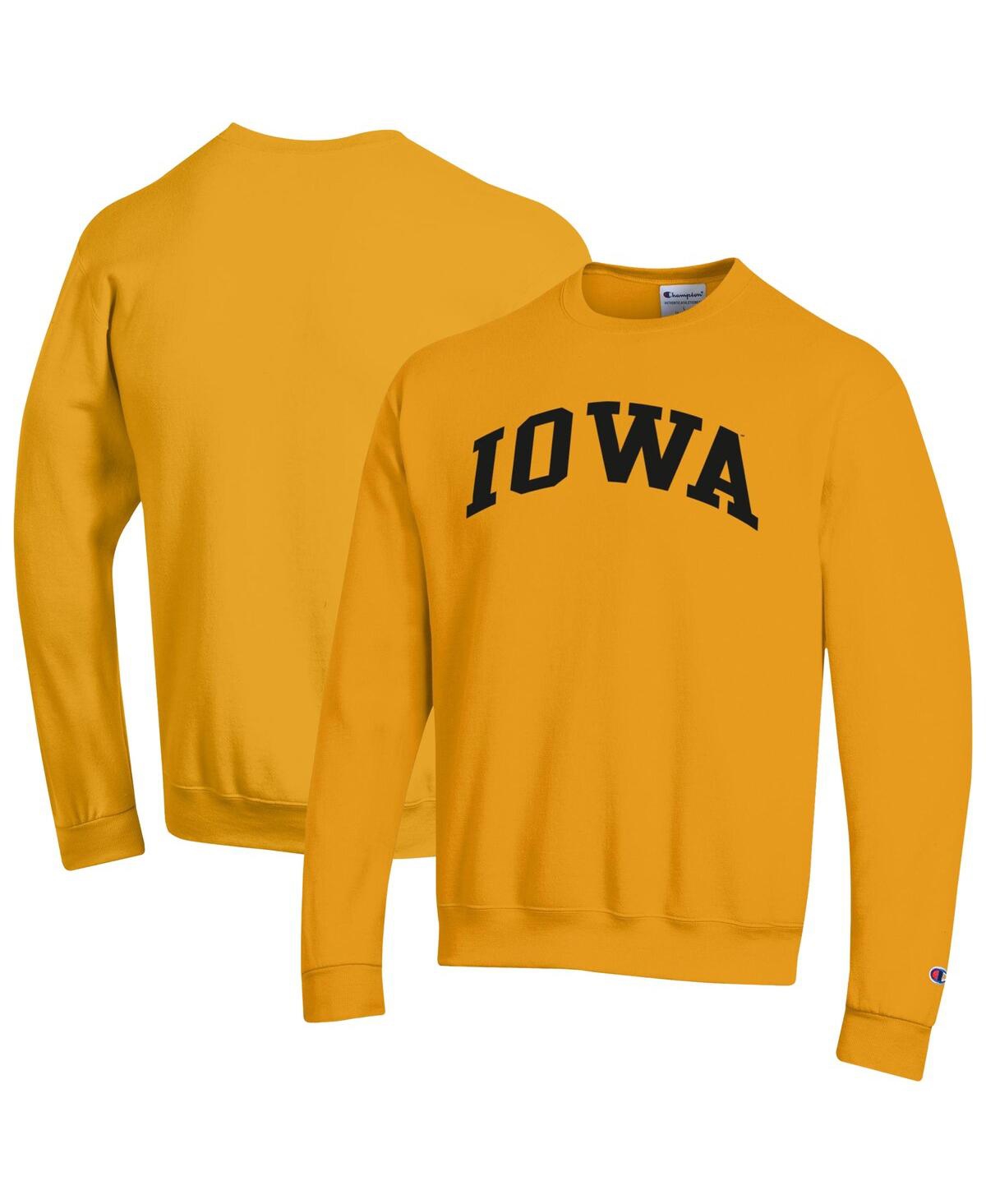 Champion Men's Gold Iowa Hawkeyes Basic Arch Fleece Pullover Sweatshirt