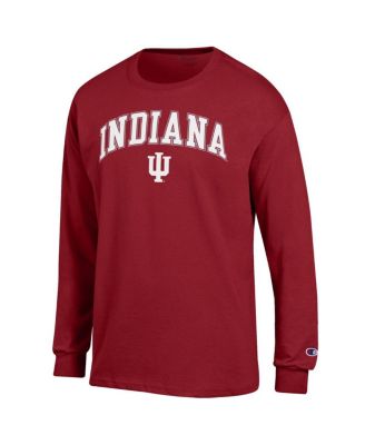 Men's Crimson Indiana Hoosiers Arch Over Logo Long Sleeve T-Shirt