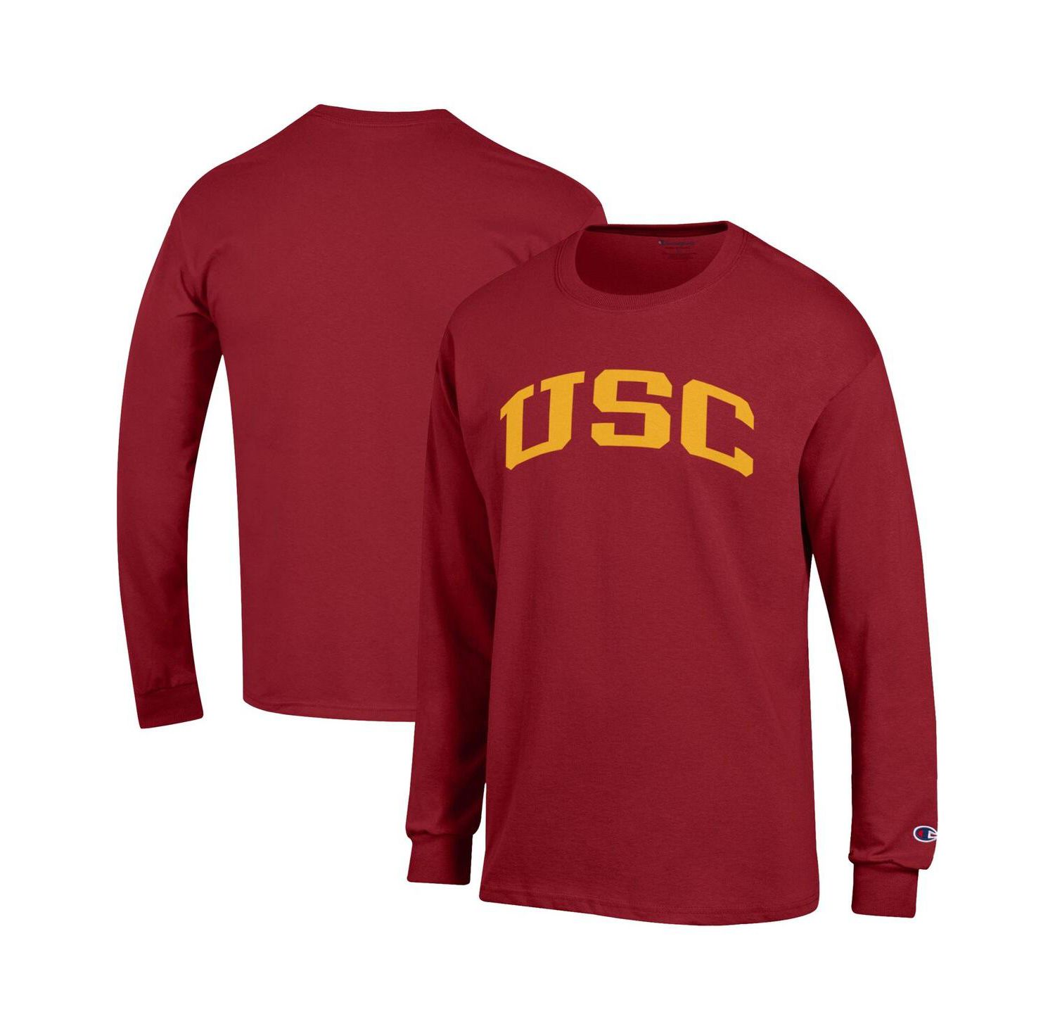 Men's Cardinal USC Trojans Basic Arch Long Sleeve T-Shirt