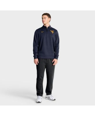 Men's Navy West Virginia Mountaineers 2025 Coaches Premium Dri-FIT Half-Zip Pullover Hoodie