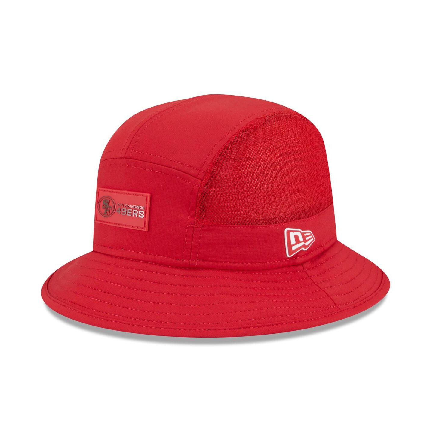 Мужская панама New Era Scarlet San Francisco 49ers 2025 Sideline Bucket Hat — фото 1
