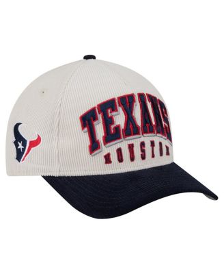 New Era - Men's Cream/Navy Houston Texans Two-Tone Sided Corduroy 9FORTY A-Frame Adjustable Hat