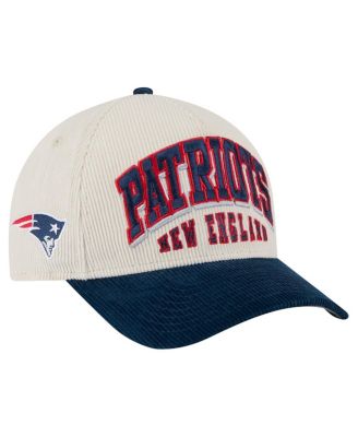 New Era - Men's Cream/Navy New England Patriots Two-Tone Sided Corduroy 9FORTY A-Frame Adjustable Hat