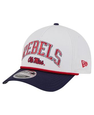 New Era - Men's White/Navy Ole Miss Rebels Arch Two-Tone Rope 9FORTY A-Frame M-Crown Adjustable Hat