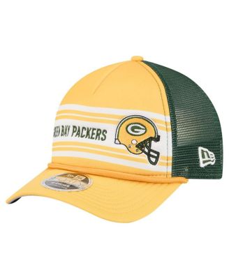 New Era - Men's Gold Green Bay Packers Linear A-Frame 9FORTY Adjustable Hat