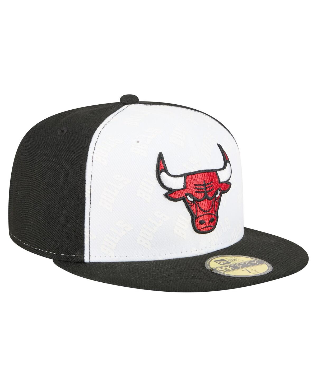 New Era Men's White/black Chicago Bulls Repeat 59fifty Fitted Hat In Multi