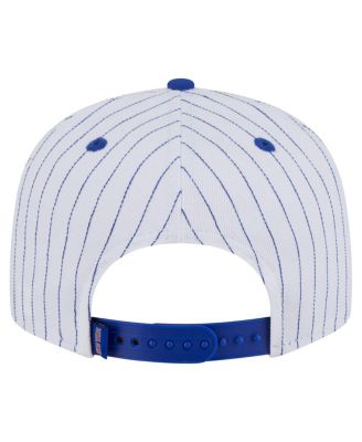 Men's White/Blue New York Knicks Deceptor Pinstripe 9FIFTY Snapback Hat