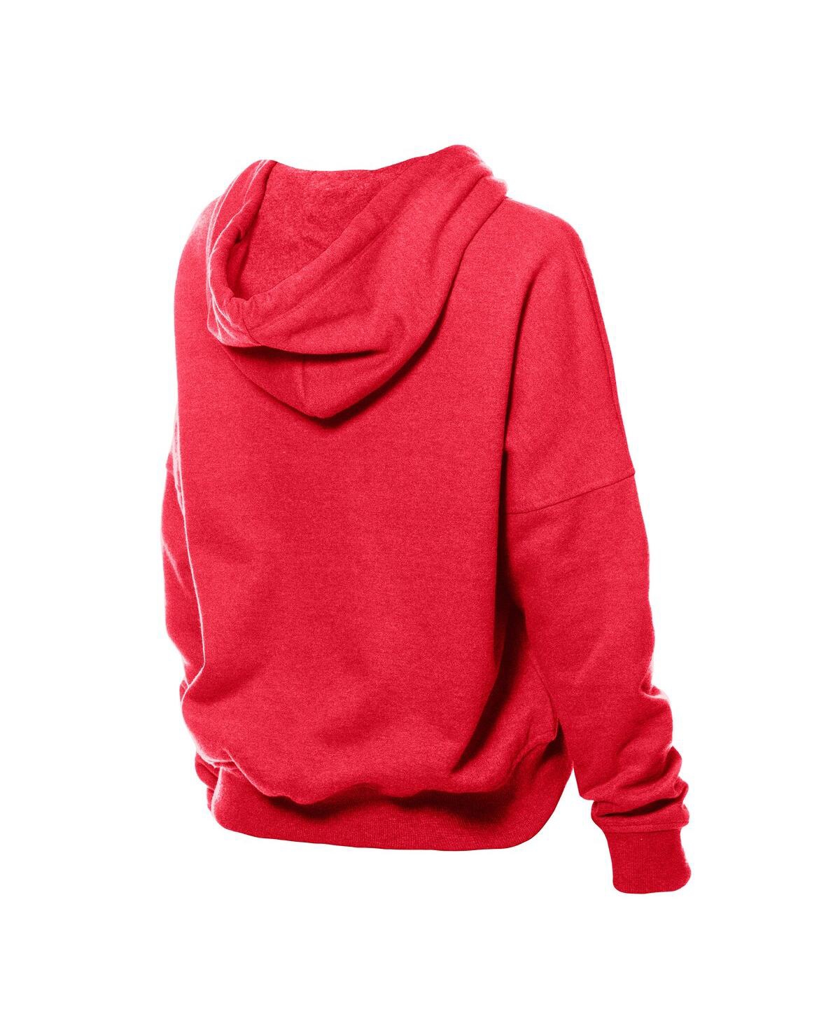 New Era Women's Red Kansas City Chiefs Throwback Boxy Hoodie Sweatshirt In Red