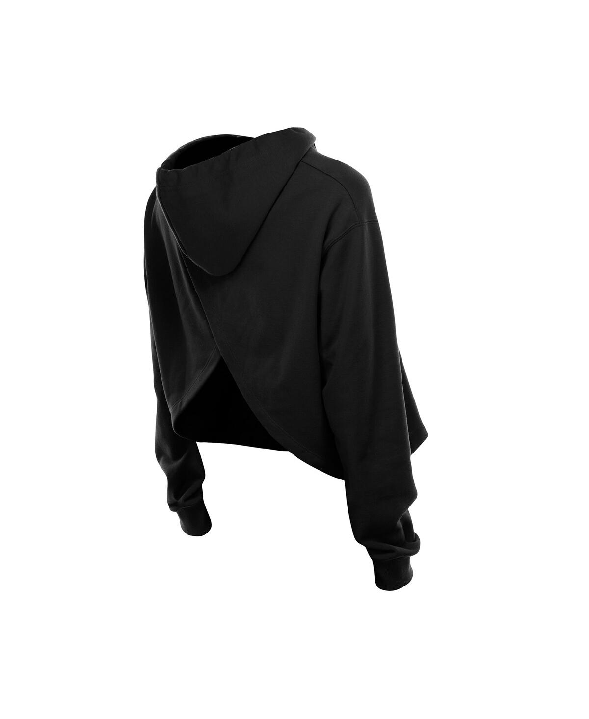 New Era Women's Black Chicago Bulls Glam Game Open Back Hoodie In Black
