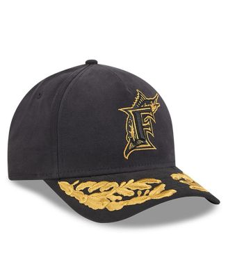 Men's Black Florida Marlins A-Frame 9FORTY Adjustable Hat