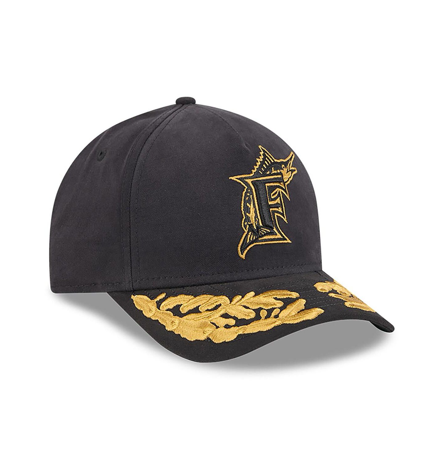 Мужская кепка New Era Black Florida Marlins A-Frame 9FORTY Adjustable Hat — фото 3