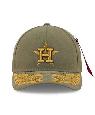 Men's Olive Houston Astros A-Frame 9FORTY Adjustable Hat