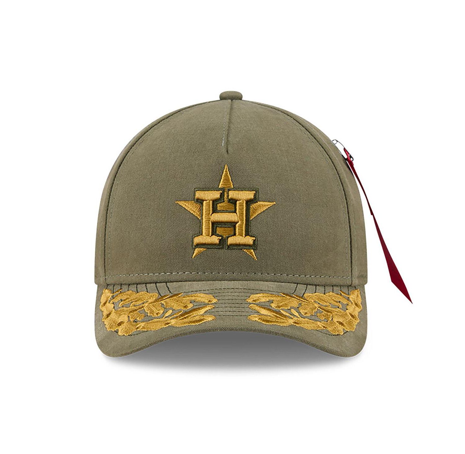 Men's Olive Houston Astros A-Frame 9FORTY Adjustable Hat