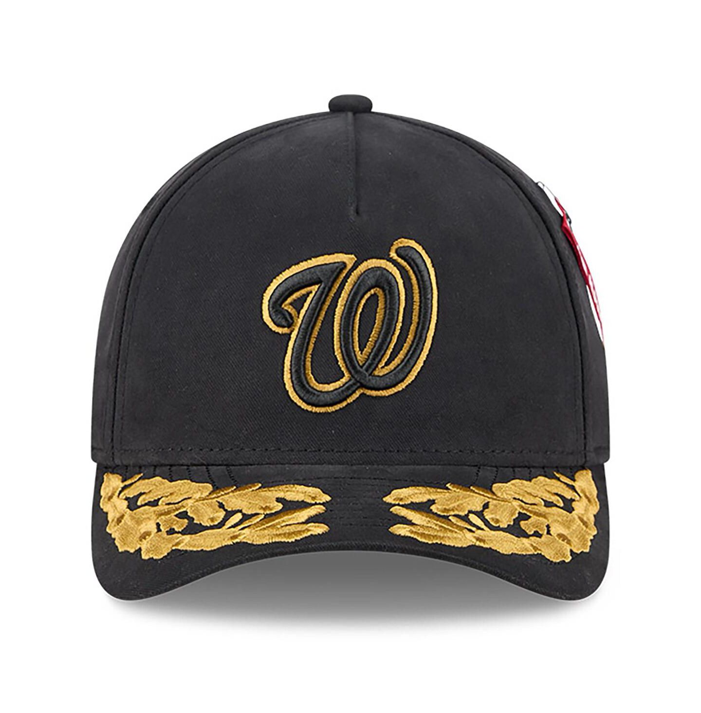 Мужская кепка New Era Black Washington Nationals A-Frame 9FORTY Adjustable Hat — фото 2