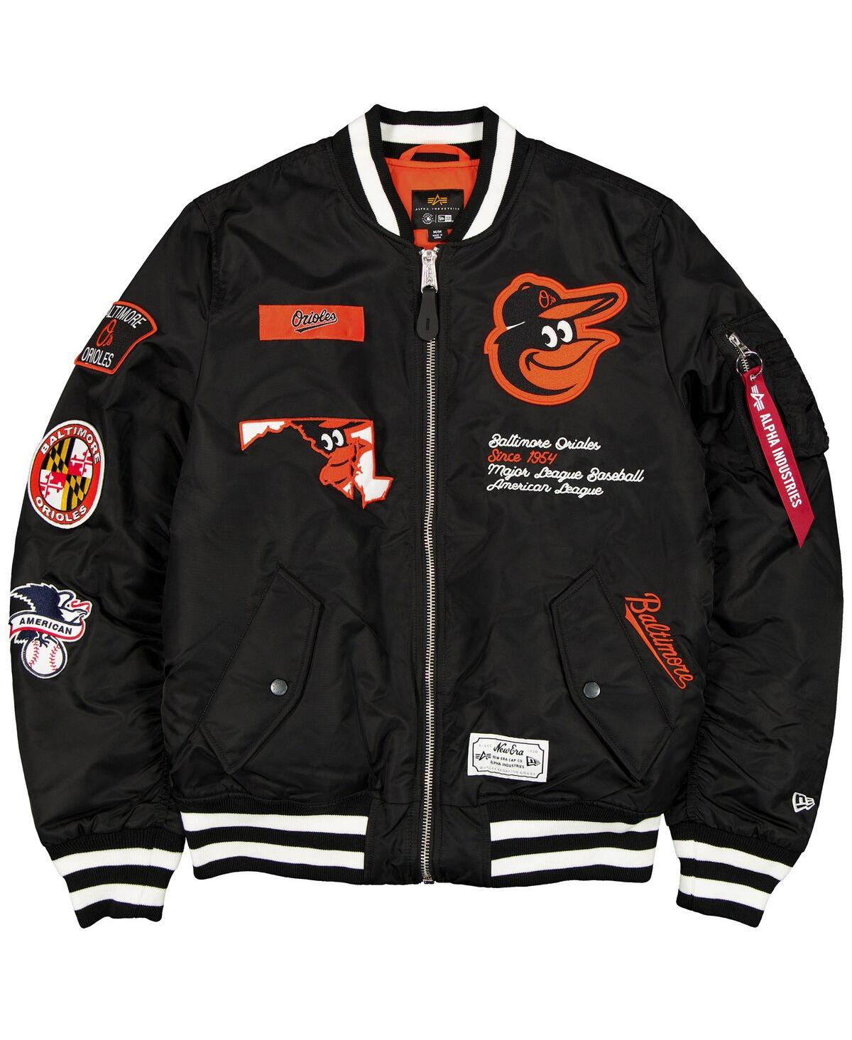 New Era Men's Black Baltimore Orioles Full-zip Bomber Jacket In Black