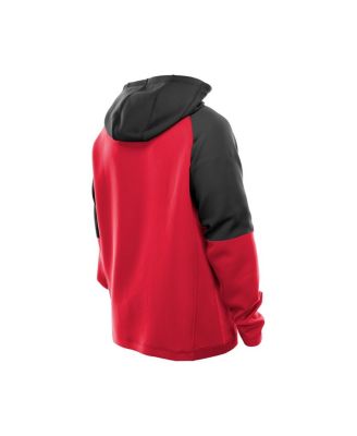 Men's Scarlet San Francisco 49ers Combine Authentic Color Block Raglan Pullover Hoodie