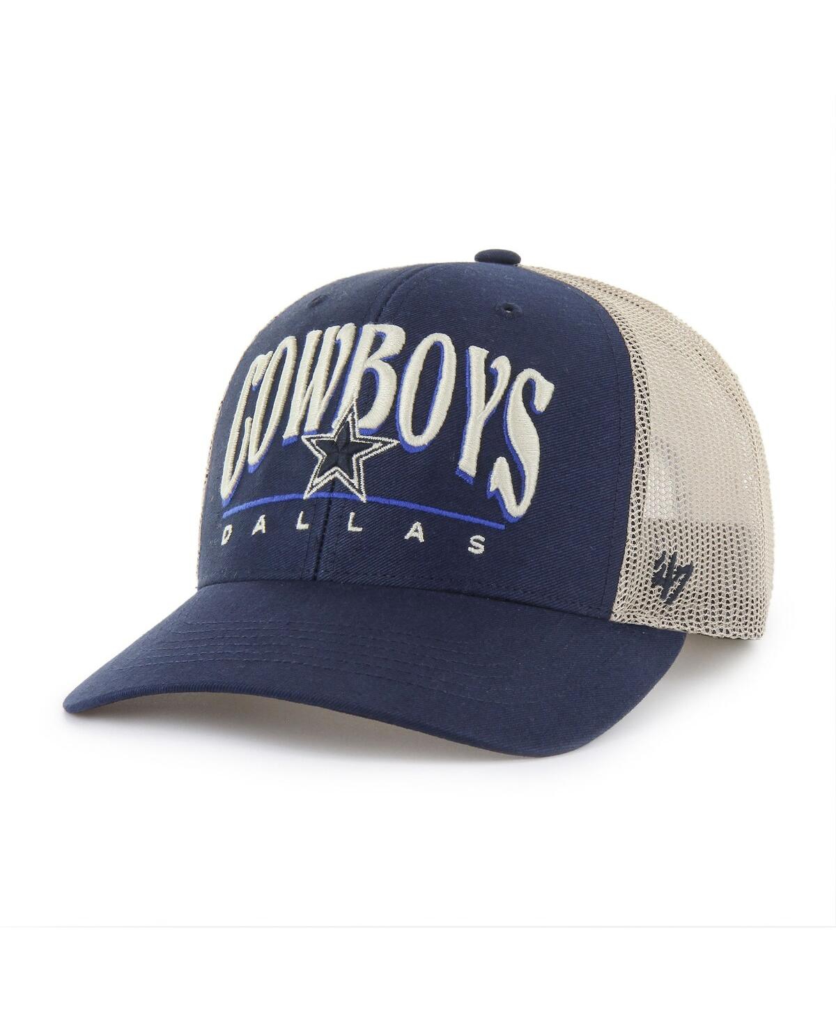 47 Brand Men's Navy/natural Dallas Cowboys Arid Adjustable Trucker Hat In Blue